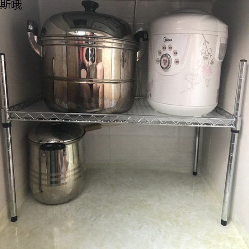 厨房置物架一层台面灶台架微波炉烤箱架橱柜衣柜隔层分层单层锅架