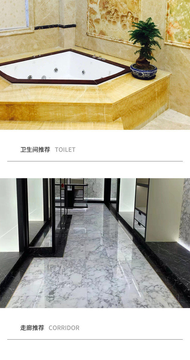 товар из китая 定制天然奢花白大花白中石大理石板材餐桌台面背景墙面板石材批发