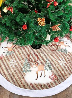 2024圣诞树裙圣诞树底部装饰树树98cm绒布老人裙裙批发