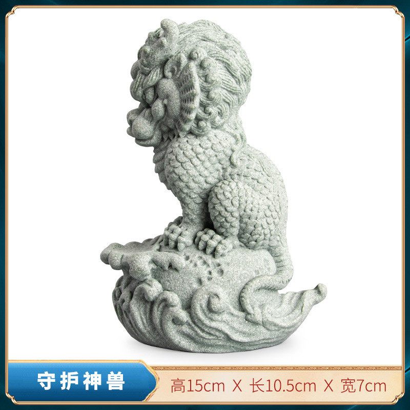 青砂石瑞兽水神兽招财家居桌面装饰品茶桌茶宠摆件鱼缸盆景造景观