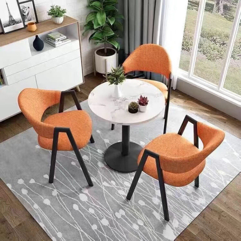 简约洽谈接待商务会客阳台休闲桌椅组合奶茶店咖啡厅小圆桌餐桌椅