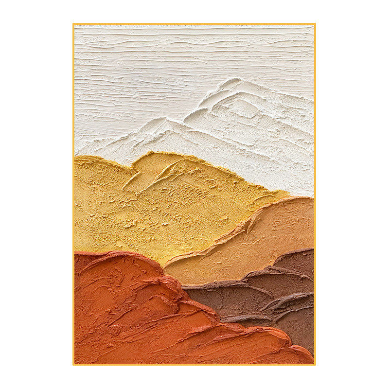 大芬油画村装饰画现代简约客厅日照走廊挂画手绘油画《玄关金山》