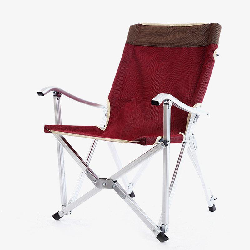 户外野营座椅靠背便携沙滩椅公园休闲钓鱼椅可折叠加高大川铝管椅