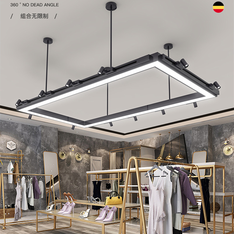 办公室吊灯led长条灯简约现代长方形工作会议室前台条形线灯