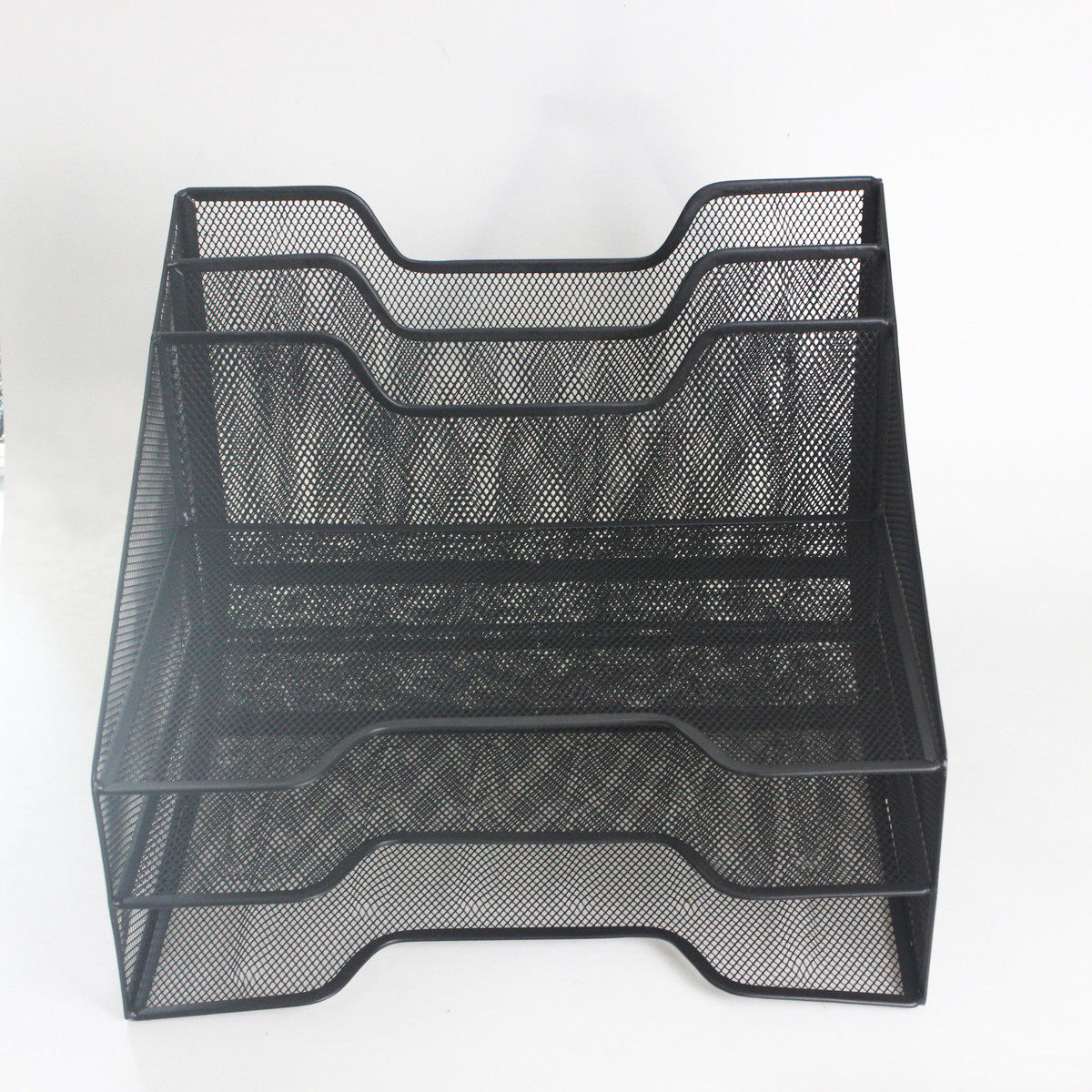 定制金属桌上网格多功能文件收纳管理架铁艺横竖两层办公置物架