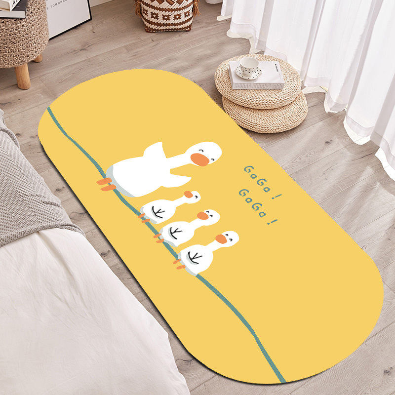 xei3床边卧室地毯法式ins公主风2024新款椭圆形长条夏天主卧房间