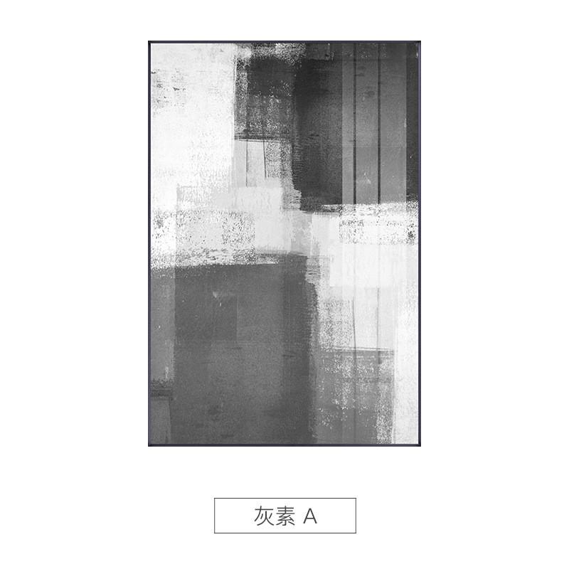 现代大气别墅名宿装饰画玄关墙面挂画抽象黑白灰走廊画工作室壁画