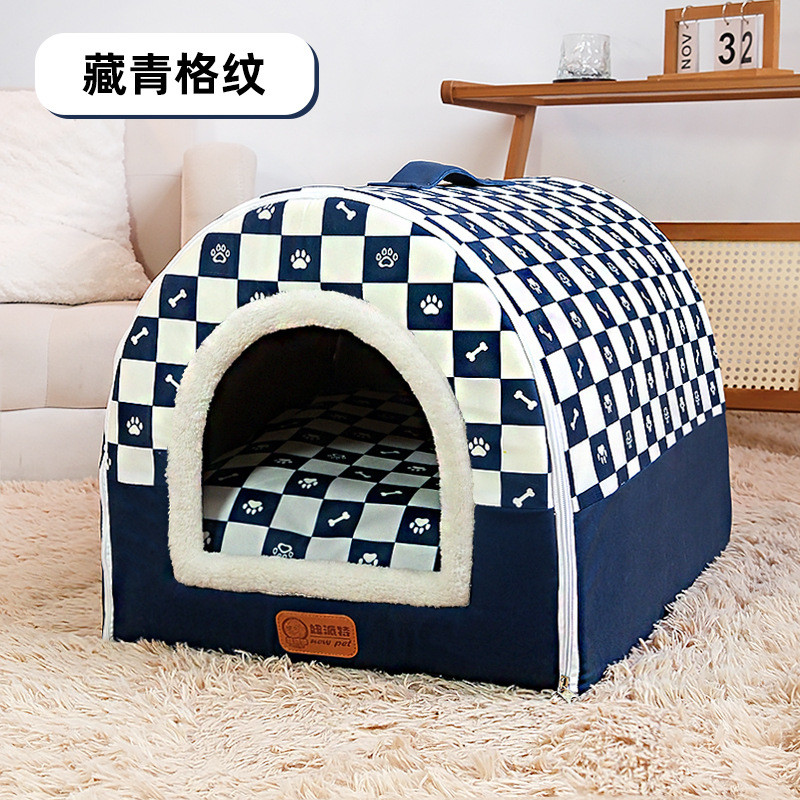 猫窝冬季保暖用品封闭式猫咪床屋可拆洗冬天狗窝宠物保暖四季通用