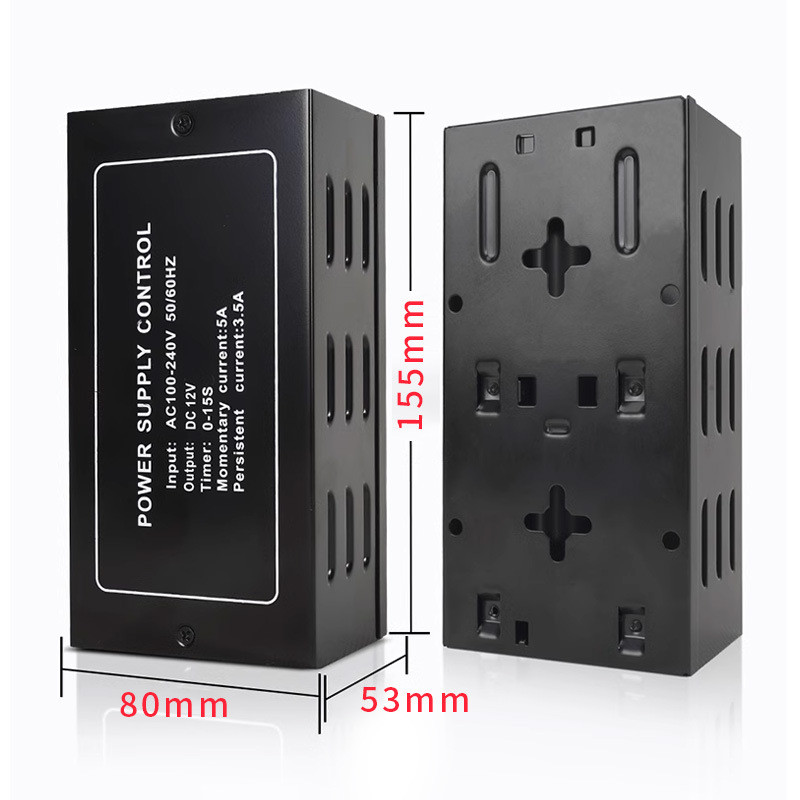 厂家直供p2-12v5a门禁电源铁盒电磁力锁电源插锁门禁机电源