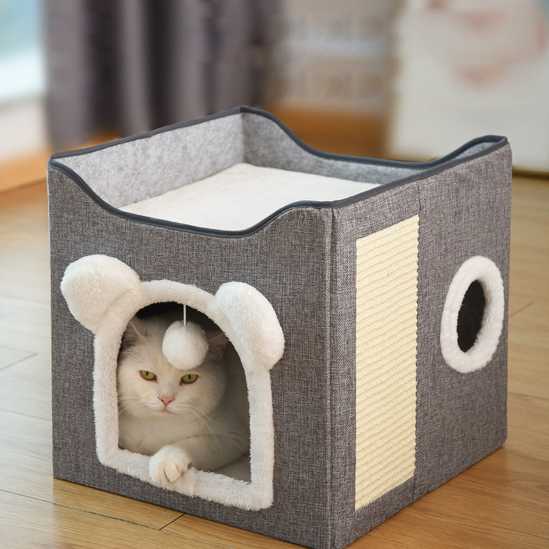 双层猫窝冬季保暖封闭式多猫笼家庭下层四季通用剑麻猫猫屋子