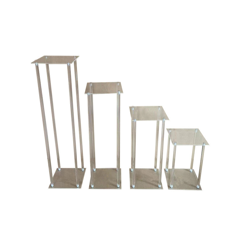 透明婚庆道具新款亚克力方架婚礼桌摆花架舞台橱窗布置装饰用品