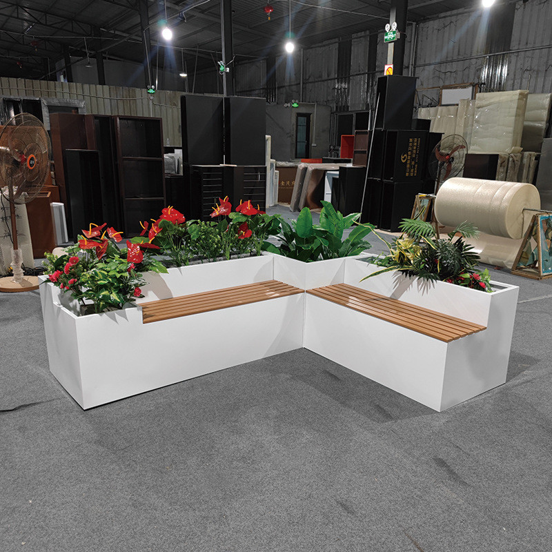 户外不锈钢花箱花坛市政道路奶茶餐饮店外摆围栏铁艺花架隔断花槽