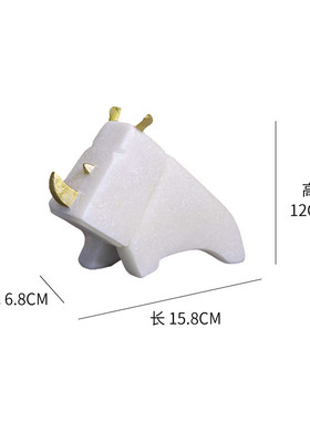 切面大象可爱长颈鹿树脂石英砂犀牛桌面装饰摆件儿童房书房工艺品