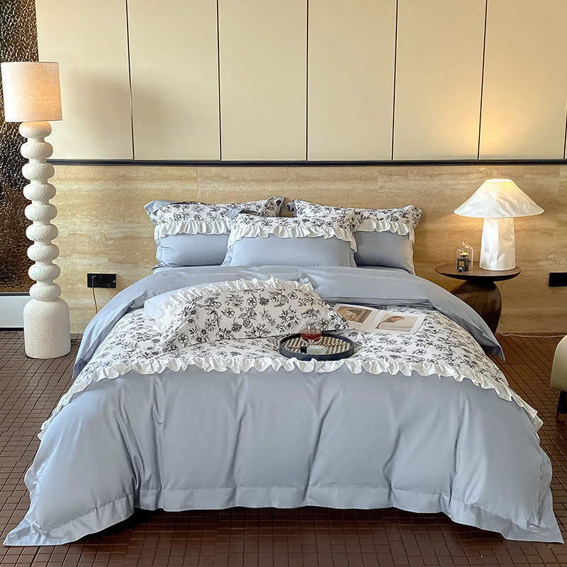 法式100婚嫁长绒棉结婚四件套红色婚房新婚庆床上用品被套三件套