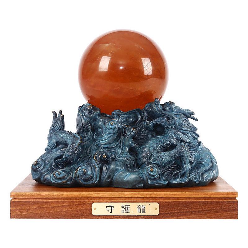 工艺品铜龙摆件生肖龙祥龙戏珠中式家居桌面摆设开业乔迁礼品彩