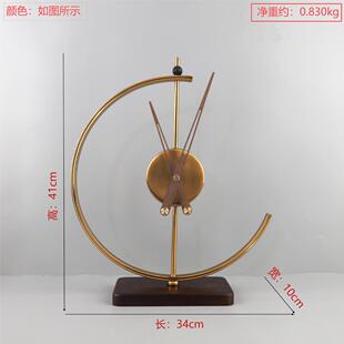 欧式轻奢高级感台钟时钟桌面摆件客厅软装酒店电视柜玄关家居饰品