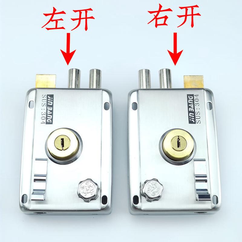超c级锁芯201不锈钢外装门锁老式锁具防撬防盗锁木门铁门大门防锈