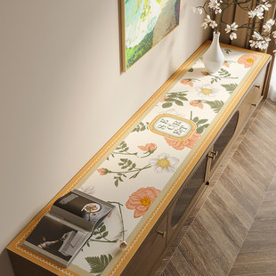 26x8田园美式 柜防水pvc盖布盖巾长方形防尘边柜垫台 电视柜桌垫鞋