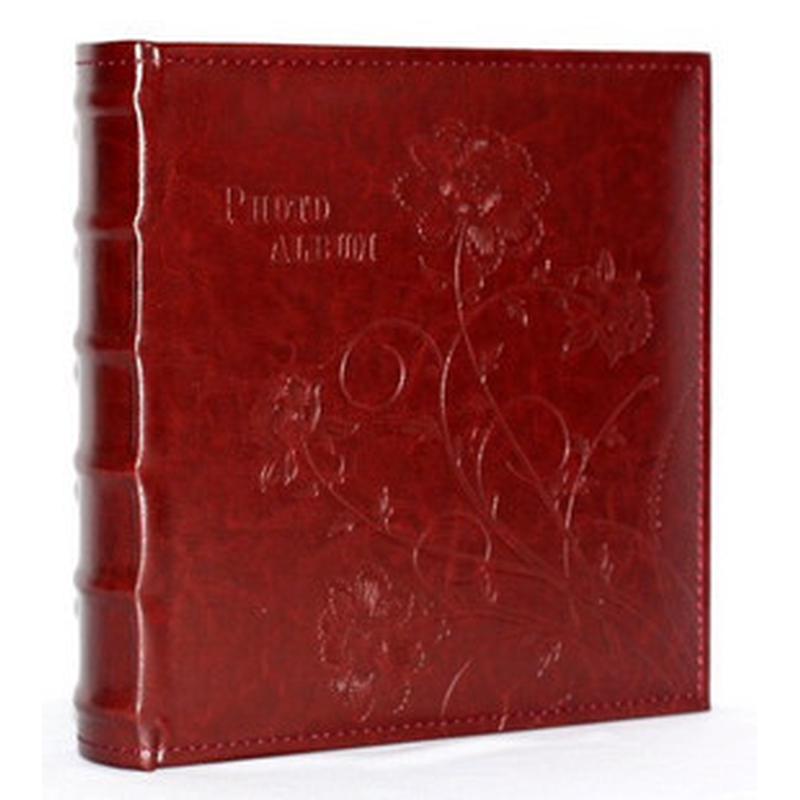 仿皮高档pu皮面压花4d200张记事芯带纸相册大6寸影集可记事