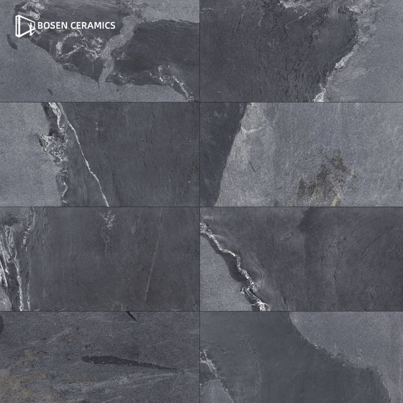 佛山600x1200干粒哑光石纹会所通体高端仿古砖地板砖现代简约风
