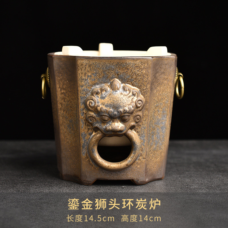 围炉煮茶烧烤炉炭火炉陶瓷古法干火煮茶壶室内烤红薯炉子耐热碳烧