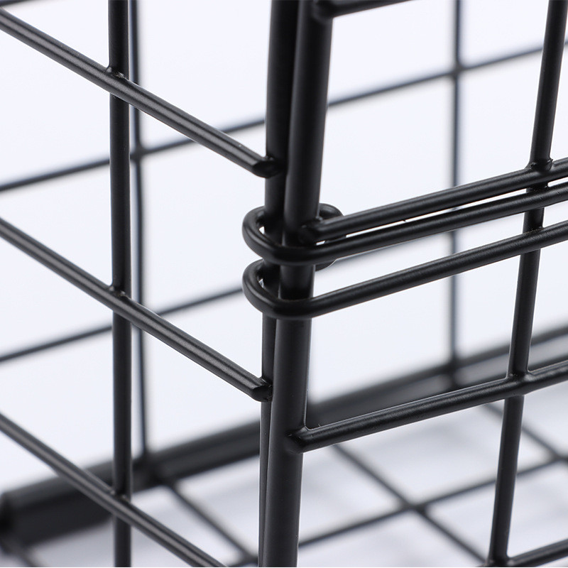 多用途置物篮杂物哑光储物篮可挂墙铁线家居黑色铁艺收纳框