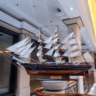 卡蒂萨克号实木一帆风顺模型摆件手工大型仿古木船帆船办公室装饰