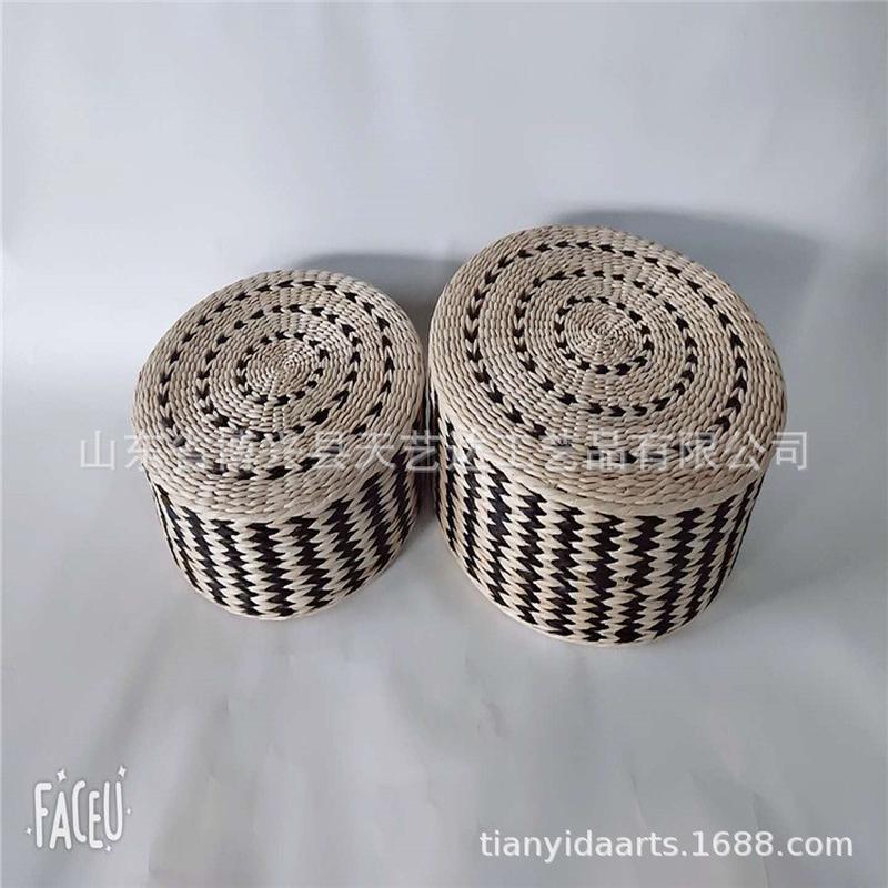 草编蒲团玉米皮编织坐垫打坐地上榻榻米拜佛禅修飘窗圆形蒲草藤垫