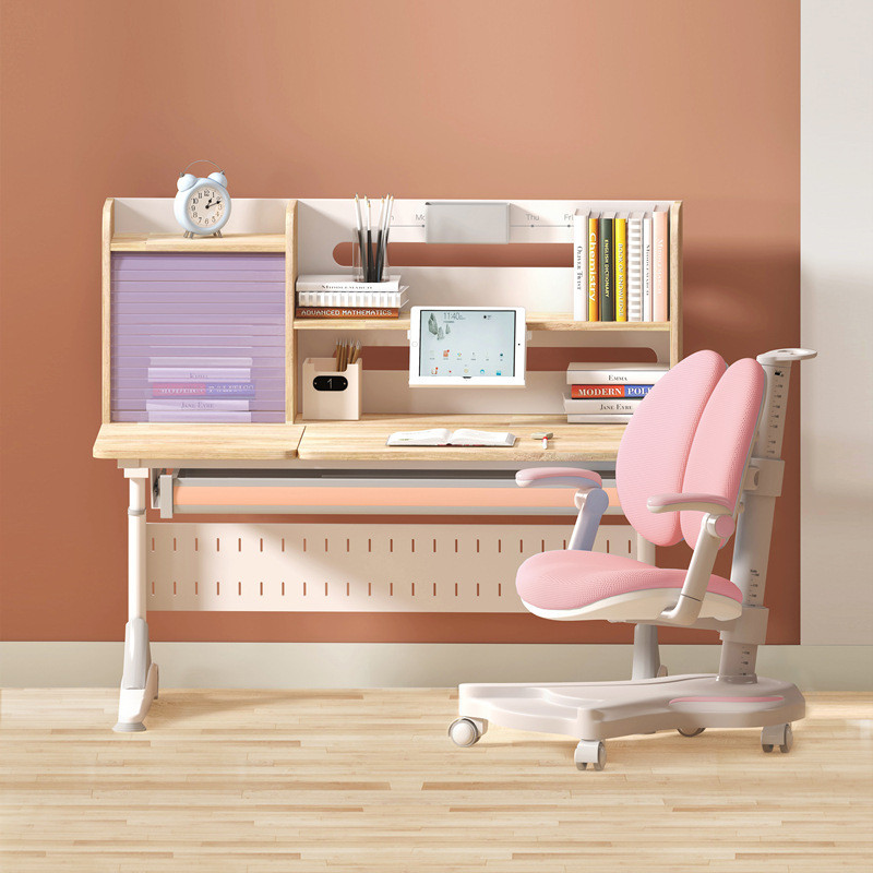 实木儿童学习桌课桌家用写字桌可升降小学生书桌桌椅套装组合1米2
