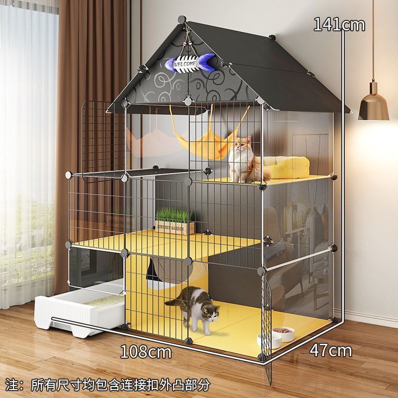 猫笼子家用室内猫砂盆超大一体厕所自由空间猫咪幼猫猫窝猫别墅
