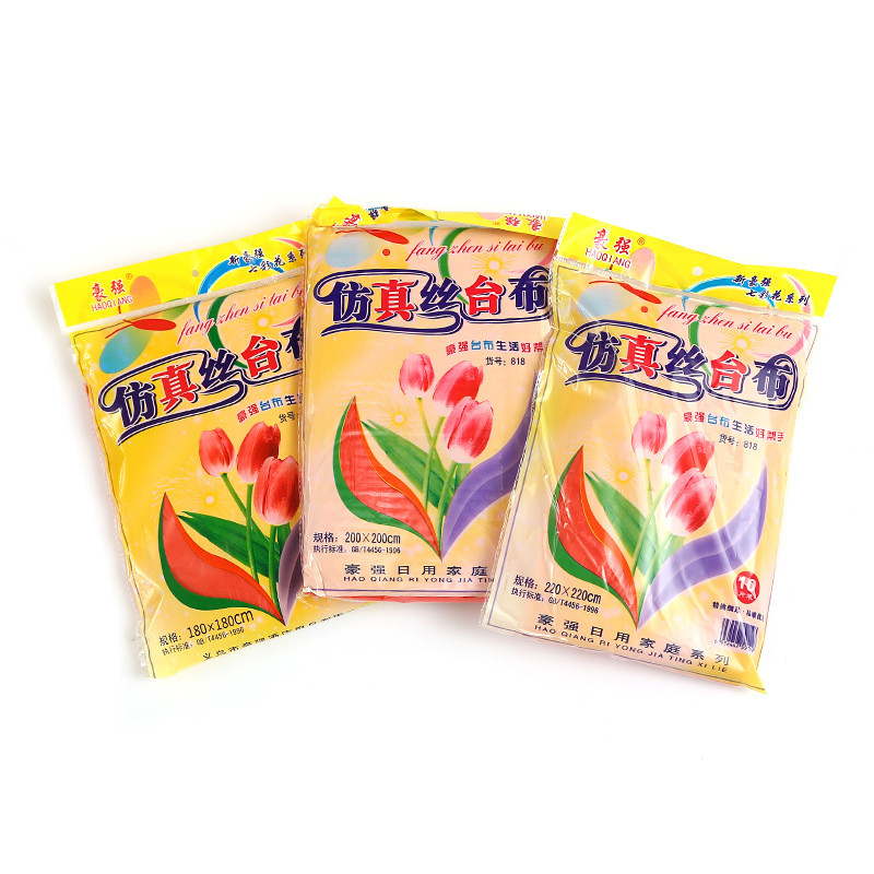 热销、厂家直销一次性台布仿丝台布塑料台布酒店台布宴席台布