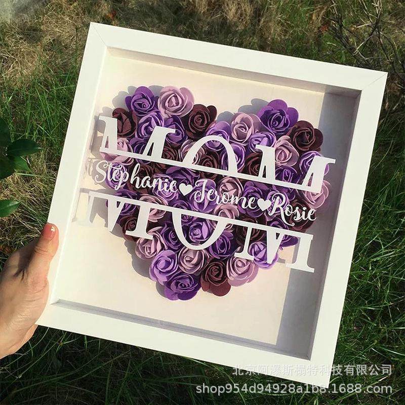 电商定制款爆个性名字心形玫瑰花影盒相框母亲节父亲节礼品,节庆用品/礼品,春节礼盒,淘宝优惠券,粉丝福利购,淘宝优惠卷
