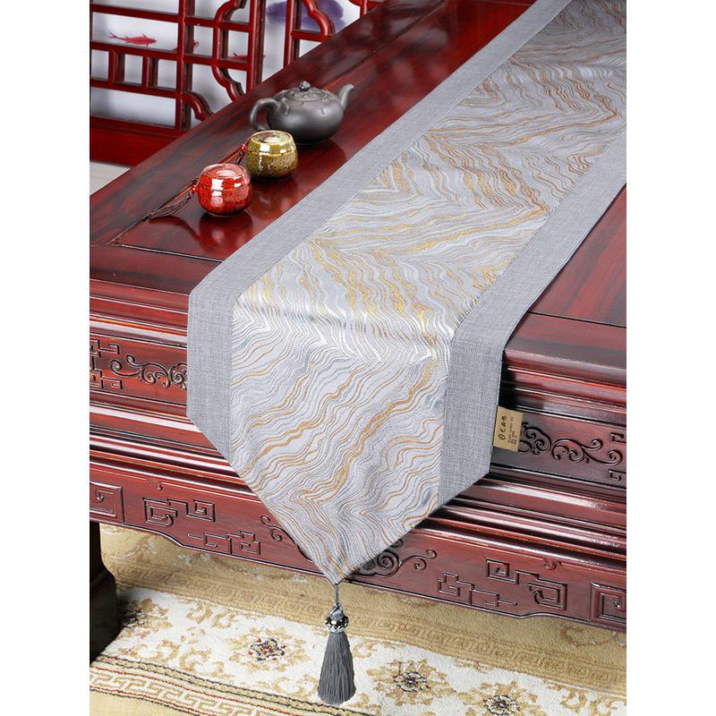 新中式现代简约桌旗茶几茶台布艺茶布电视柜盖布长条桌垫轻奢餐垫