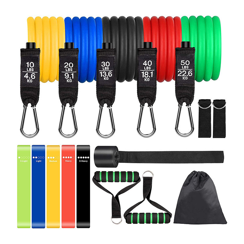 套装热销拉力绳弹力带厂家家用健身肌肉训练拉力器乳胶阻力带套装