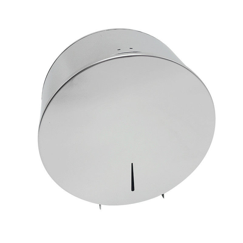 不锈钢大卷纸盒壁挂式酒店卫生间免打孔加厚圆筒大盘纸纸盒厕