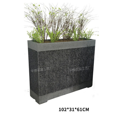 定制户外玻璃钢花箱厂家双色仿木庭院绿植盆栽室内大号水泥花盆