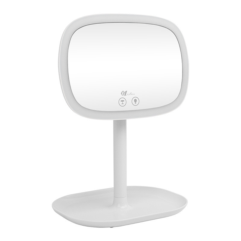 led化妆镜充电带灯子款桌面补光镜子女学生镜子化妆镜 放桌子