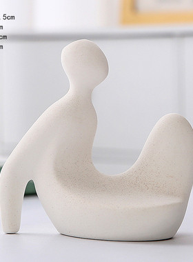 客厅花瓶摆件家居人体造型陶瓷装饰北欧创意白色插花艺术花器