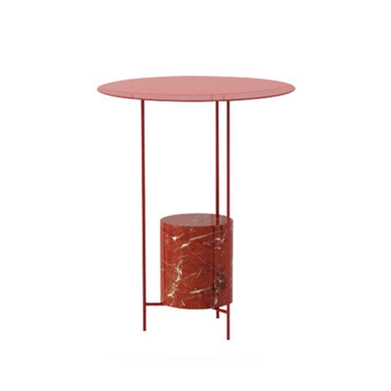 北欧现代设计师边几极简大理石铁艺茶几角几简约创意床头柜小圆桌