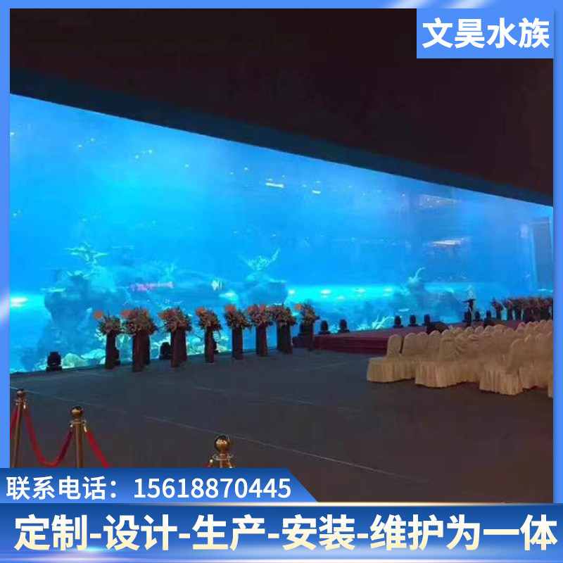 大型亚克力鱼缸设计施工鱼缸酒店超白玻璃展览展示大型水母别墅