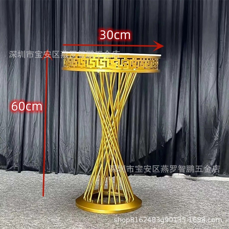 新甜品台婚庆道具路引金色铁艺家居花器酒店道具宴会厅美陈摆件