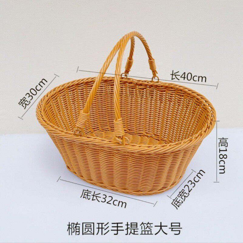 竹蓝子框鸡蛋编的菜篮子手提篮竹编编蓝滕条装腾的框野炊收纳篮新