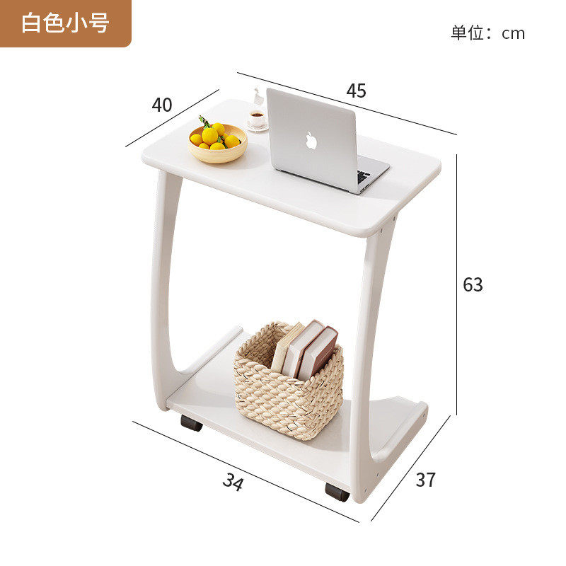 角几边几柜可移动桌子带轮迷你茶几客厅小户型c型方实木沙发茶台