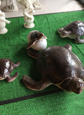 热销玻璃钢海龟雕塑大型海洋生物馆装饰品儿童乐园游乐场绿地草坪