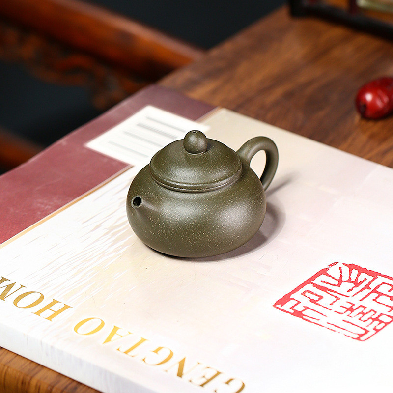 批发70CC小品手工容天壶家用泡茶壶宜兴原矿绿泥紫砂壶茶具厂家