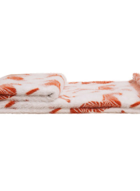 现货供应橙色沙发长毛仿貂绒抱枕套双面骏马盖毯秋冬保暖毛毯午睡