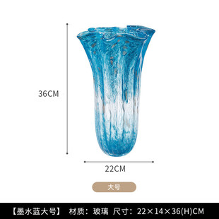 现代欧式 饰品客厅插花花器 摆饰玻璃花瓶轻奢摆件家居样板间餐桌装