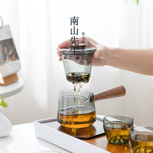 热销f2cz把玻璃茶具套装轻奢侧灵壁壶耐热防烫泡茶壶家用