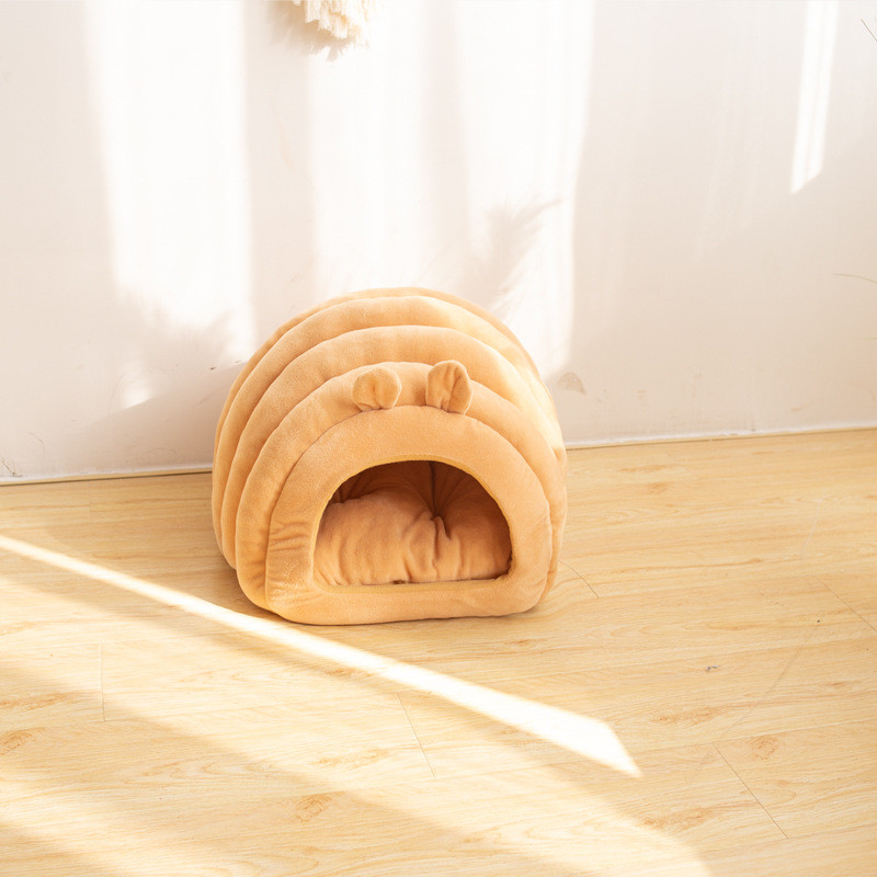 式绵羊猫窝垫宠物保暖猫屋秋冬猫床半封闭厂家直销猫睡袋定做