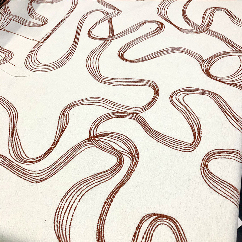 现货批发2.8米/3.2宽幅雪尼尔提花法式复古桔色抱枕面料桌布箱包